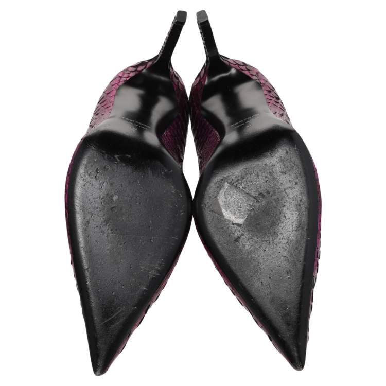 Pre Owned Tom Ford Pink Python Leather Pointed Toe Pumps Size 41