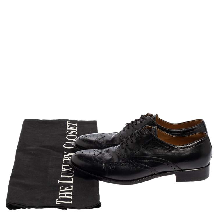 Pre Owned Tom Ford Black  Leather Lace Up  Brogues Oxford Size 40