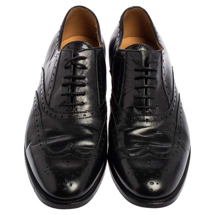 Pre Owned Tom Ford Black  Leather Lace Up  Brogues Oxford Size 40