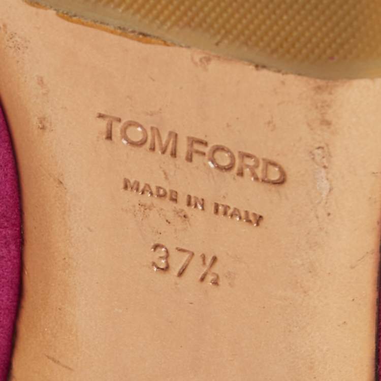Pre Owned Tom Ford Pink/Black Suede and Leather Ballet Flats Size 37.5