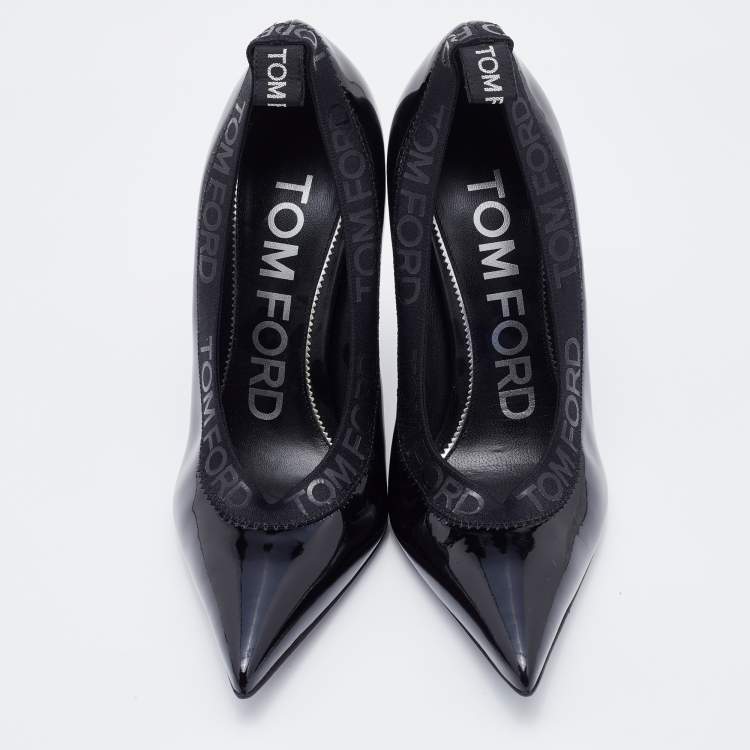 Pre Owned Tom Ford Black Patent Leather Pointed Toe Pumps Size 37
