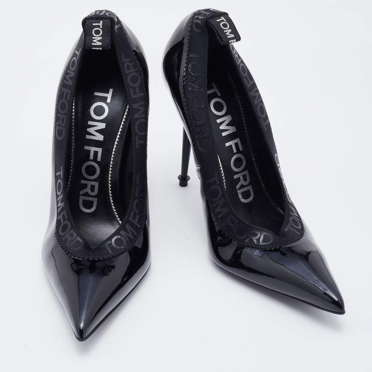 Pre Owned Tom Ford Black Patent Leather Pointed Toe Pumps Size 37