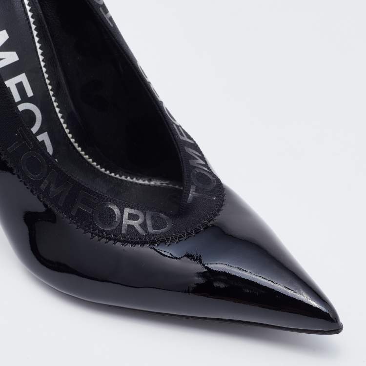 Pre Owned Tom Ford Black Patent Leather Pointed Toe Pumps Size 37