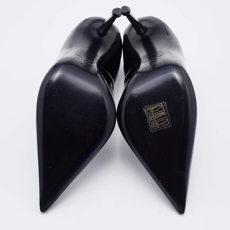 Pre Owned Tom Ford Black Patent Leather Pointed Toe Pumps Size 37
