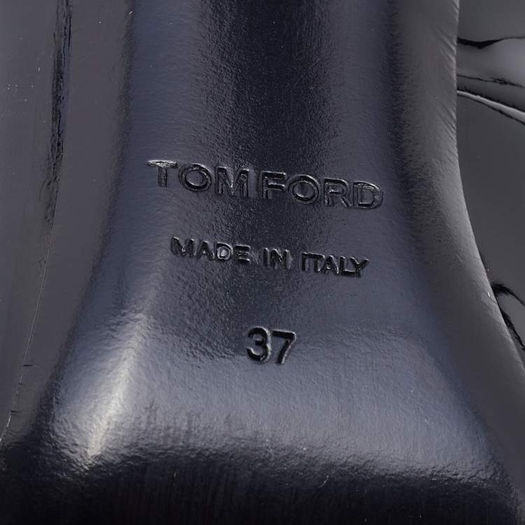 Pre Owned Tom Ford Black Patent Leather Pointed Toe Pumps Size 37