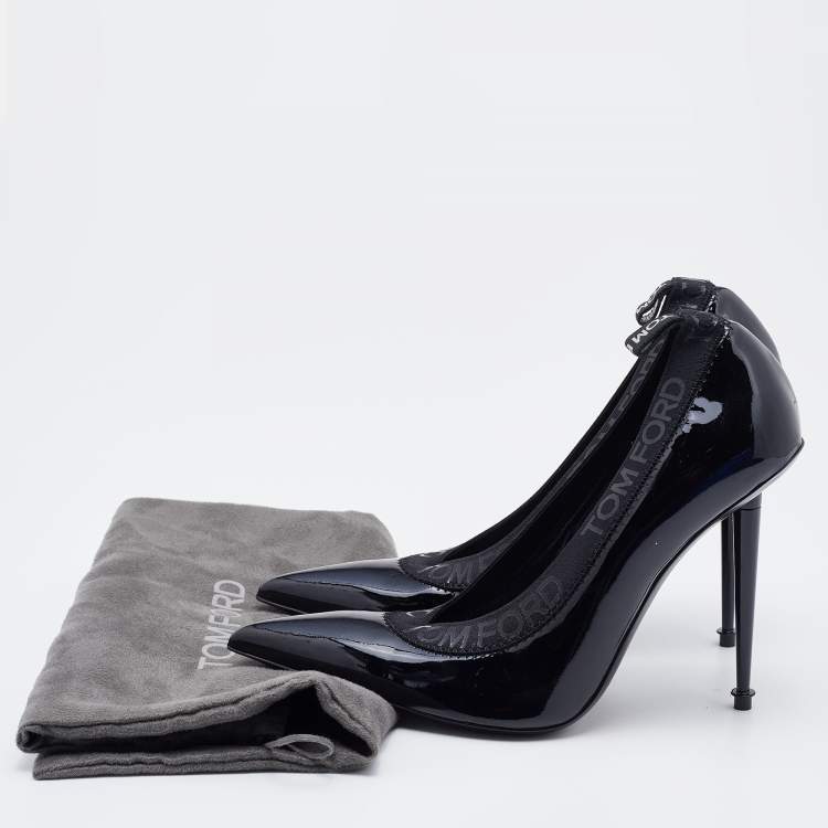 Pre Owned Tom Ford Black Patent Leather Pointed Toe Pumps Size 37