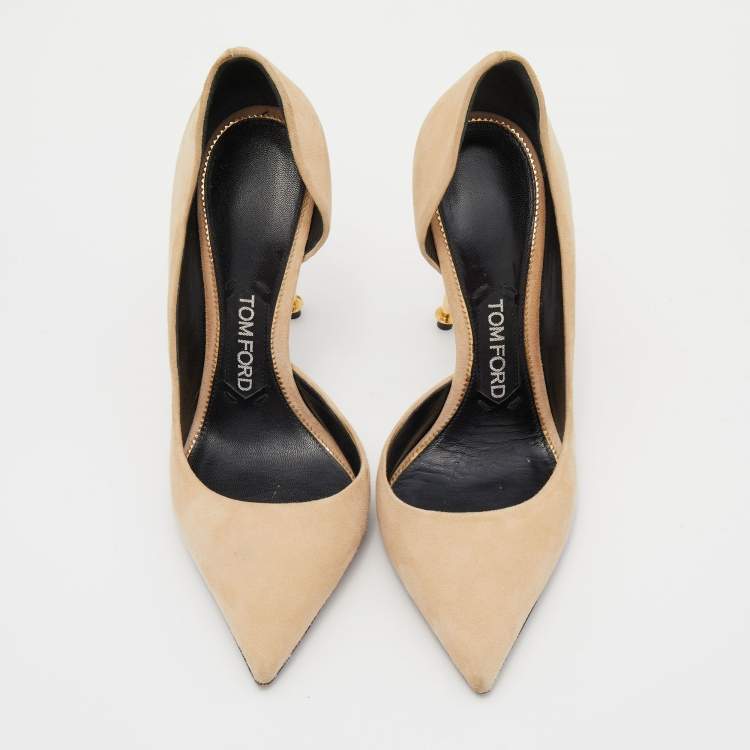 Pre Owned Tom Ford Beige Suede D’orsay Pumps Size 36
