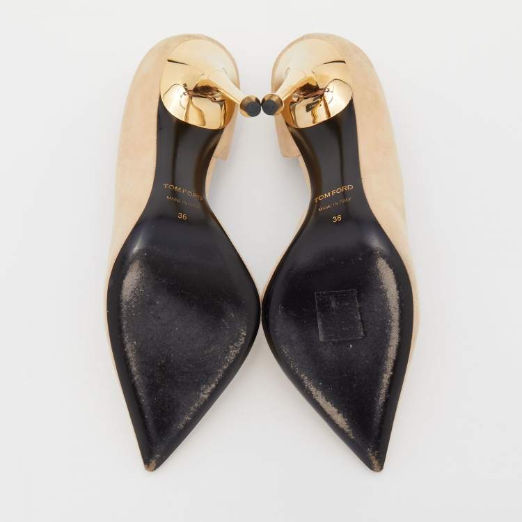 Pre Owned Tom Ford Beige Suede D’orsay Pumps Size 36