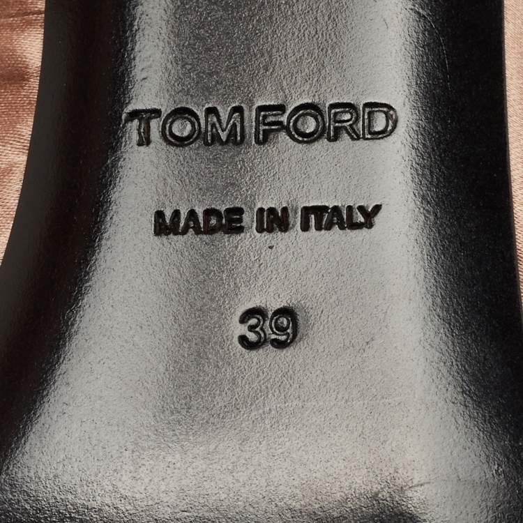 Pre Owned Tom Ford Two Tone Pleated Fabric and Leather Ankle Tie Pumps Size 39