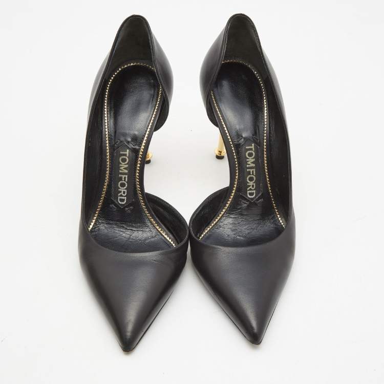 Pre Owned Tom Ford Black Leather D'Orsay Pointed Toe Pumps Size 36 