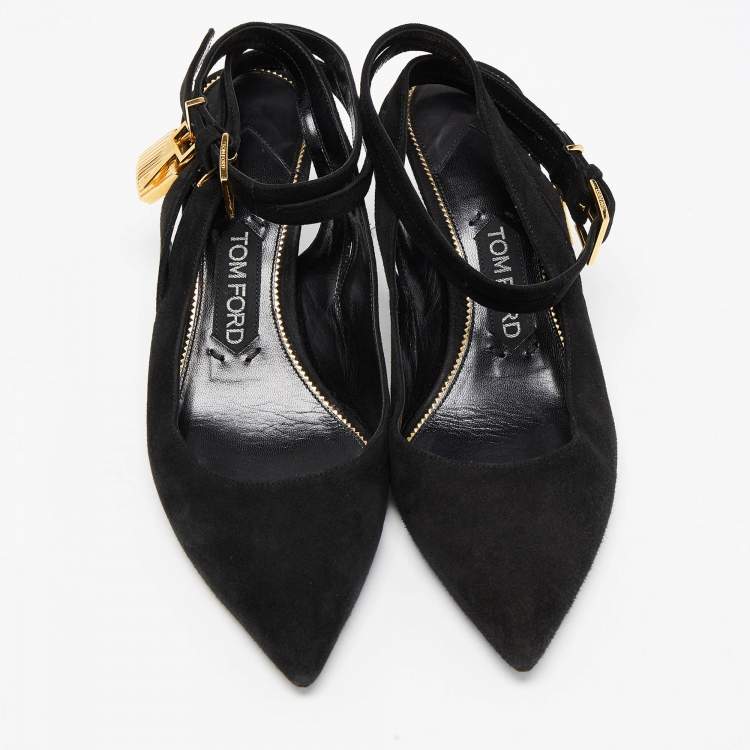 Pre Owned Tom Ford Black  Suede Pointed Toe Pumps Size 37.5