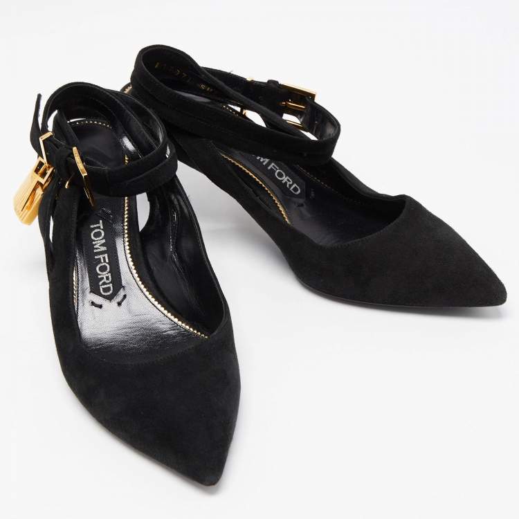 Pre Owned Tom Ford Black  Suede Pointed Toe Pumps Size 37.5