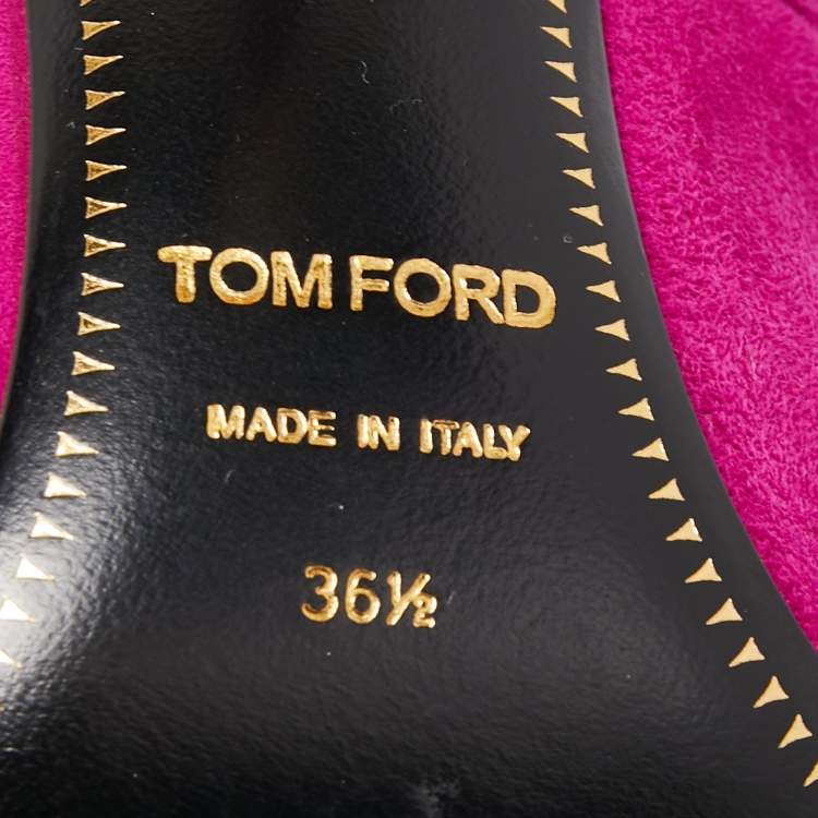 Pre Owned Tom Ford Purple Suede Pointed Toe Padlock Pumps Size 36.5