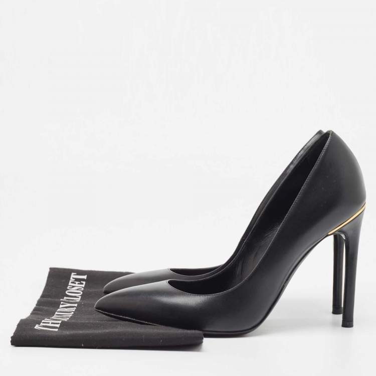 Pre Owned Tom Ford Black Leather Pointed Toe  Pumps Size 38.5