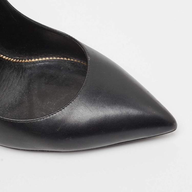 Pre Owned Tom Ford Black Leather Pointed Toe  Pumps Size 38.5