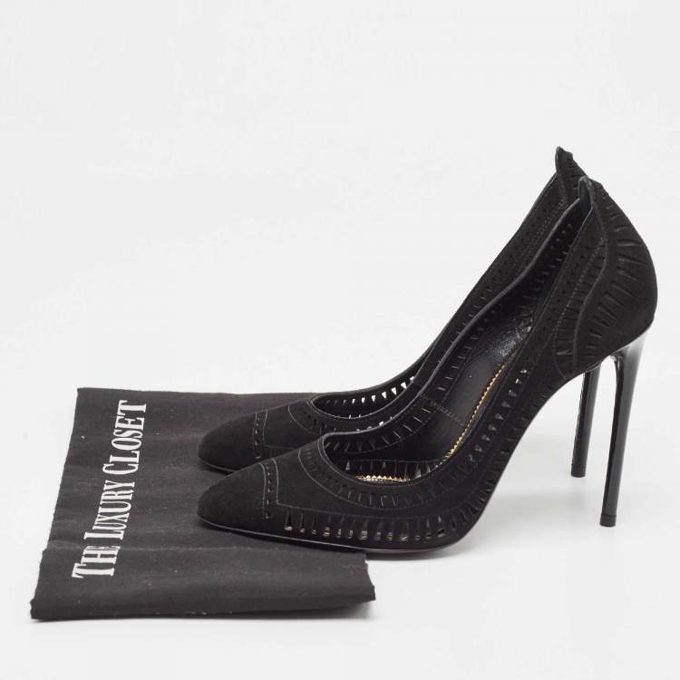 Pre Owned Tom Ford Black Suede Slip On Pumps Size 38