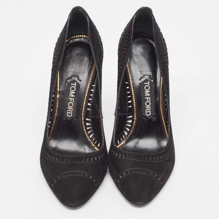 Pre Owned Tom Ford Black Suede Slip On Pumps Size 38