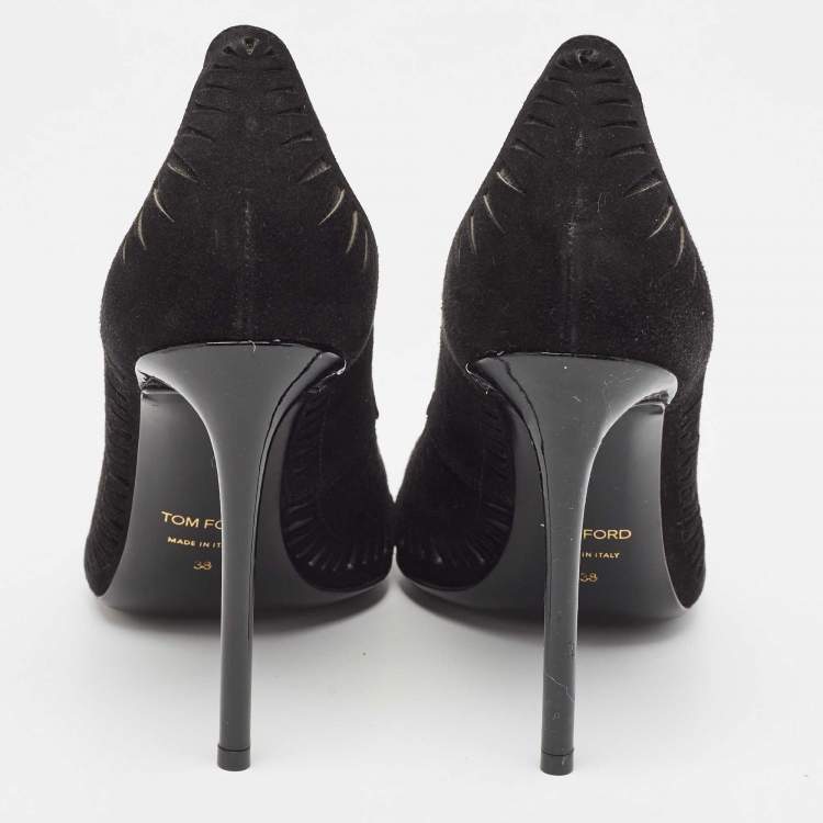 Pre Owned Tom Ford Black Suede Slip On Pumps Size 38
