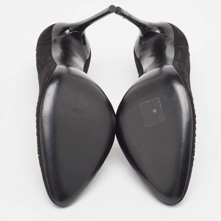 Pre Owned Tom Ford Black Suede Slip On Pumps Size 38