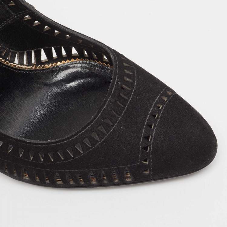 Pre Owned Tom Ford Black Suede Slip On Pumps Size 38