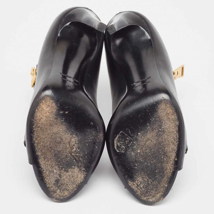 Pre Owned Tom Ford Black Leather Ankle Boots Size 37