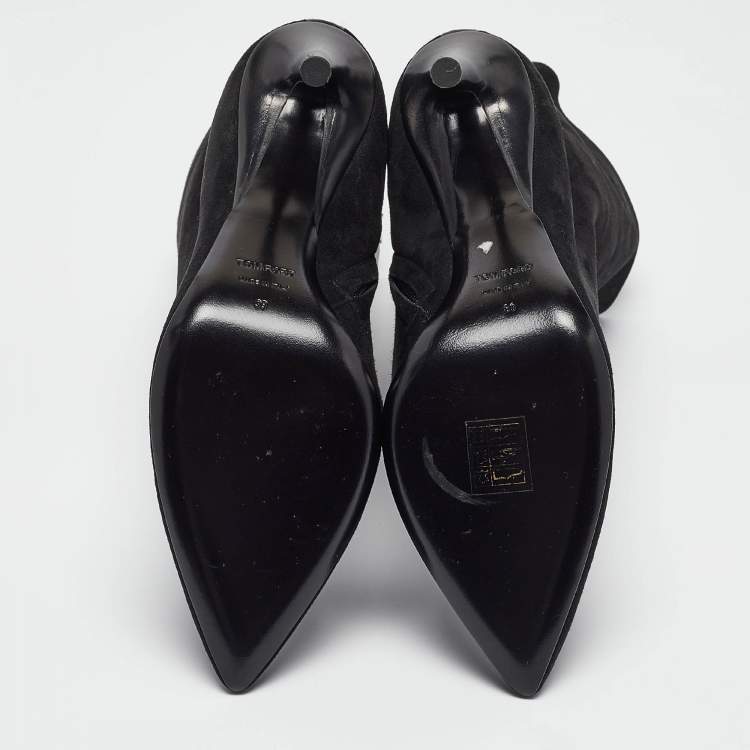 Pre Owned Tom Ford Black Suede Ankle Boots Size 39