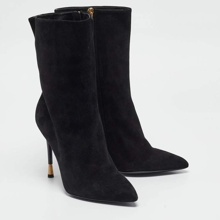 Pre Owned Tom Ford Black Suede Ankle Boots Size 39