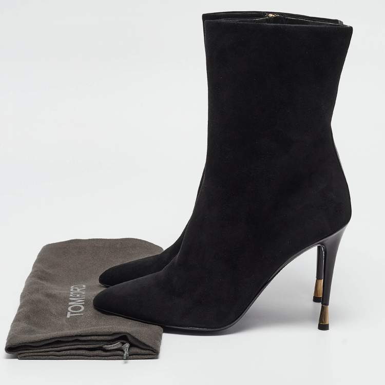 Pre Owned Tom Ford Black Suede Ankle Boots Size 39