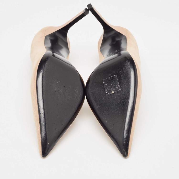 Pre Owned Tom Ford Beige Suede Pointed Toe Pumps Size 37