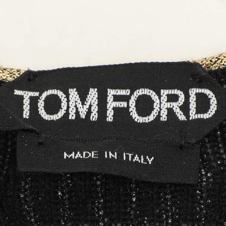 Pre Owned Tom Ford Gold Rib Knit Tank Top XS