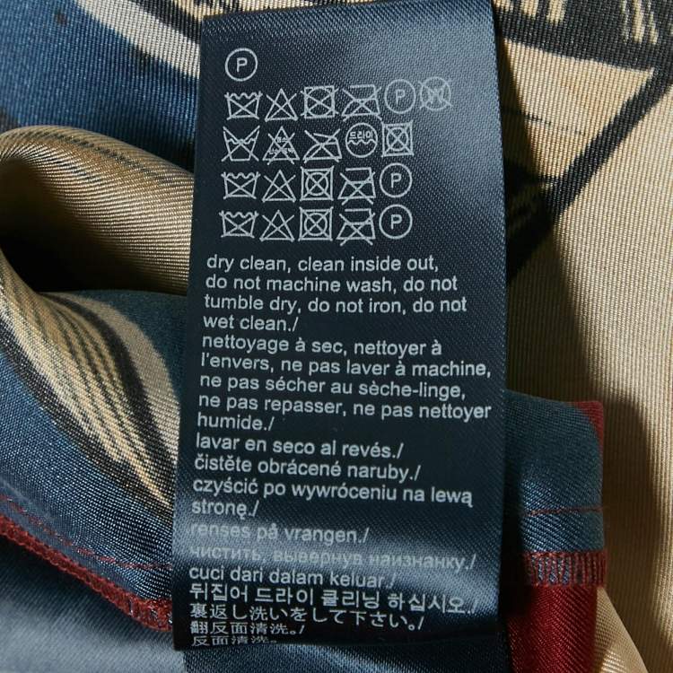 Pre Owned Hilfiger Collection Burgundy/Blue Printed Silk Open Shrug S
