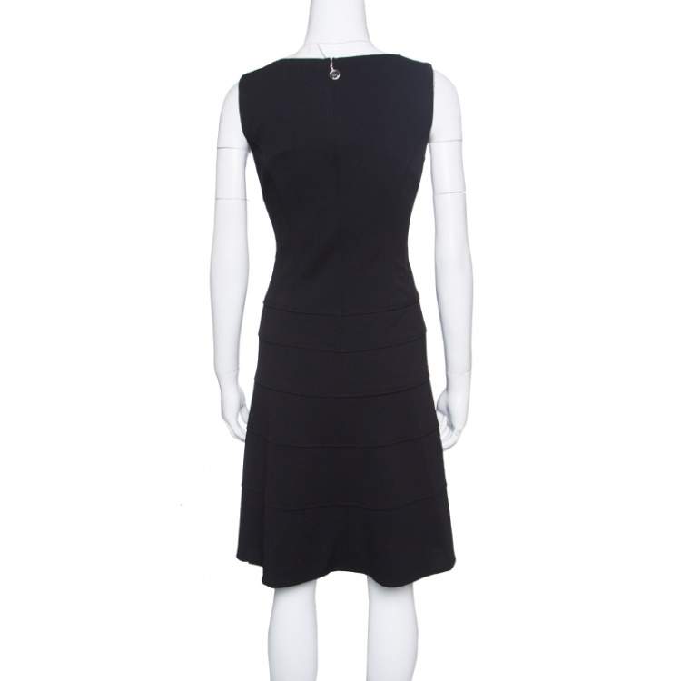 Pre Owned Tommy Hilfiger Black Sleeveless Paneled A- Line Dress S