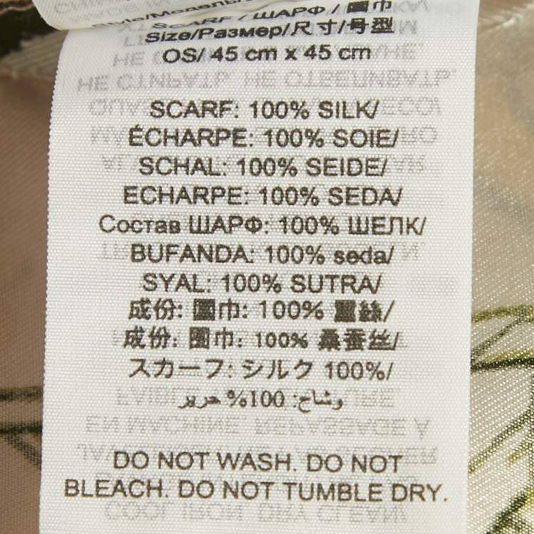 Pre Owned Tory Burch Cream Painted Caning with Birds Silk Neckerchief