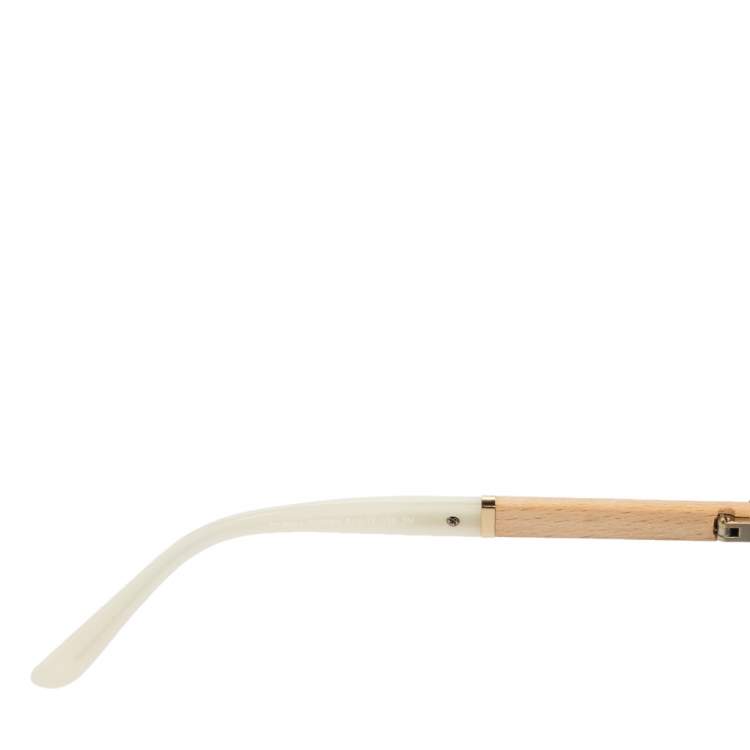 Pre Owned Tory Burch Gold Tone/White TY6041 Mirrored Wayfarer Sunglasses