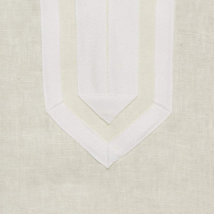 Pre Owned Tory Burch Off-White Iris Embroidered Linen Tory Tunic S