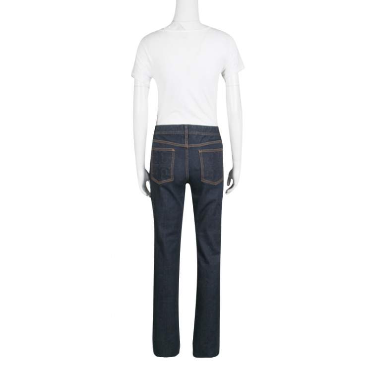 Pre Owned Tory Burch Indigo Dark Wash Denim Classic Boot Cut Jeans M