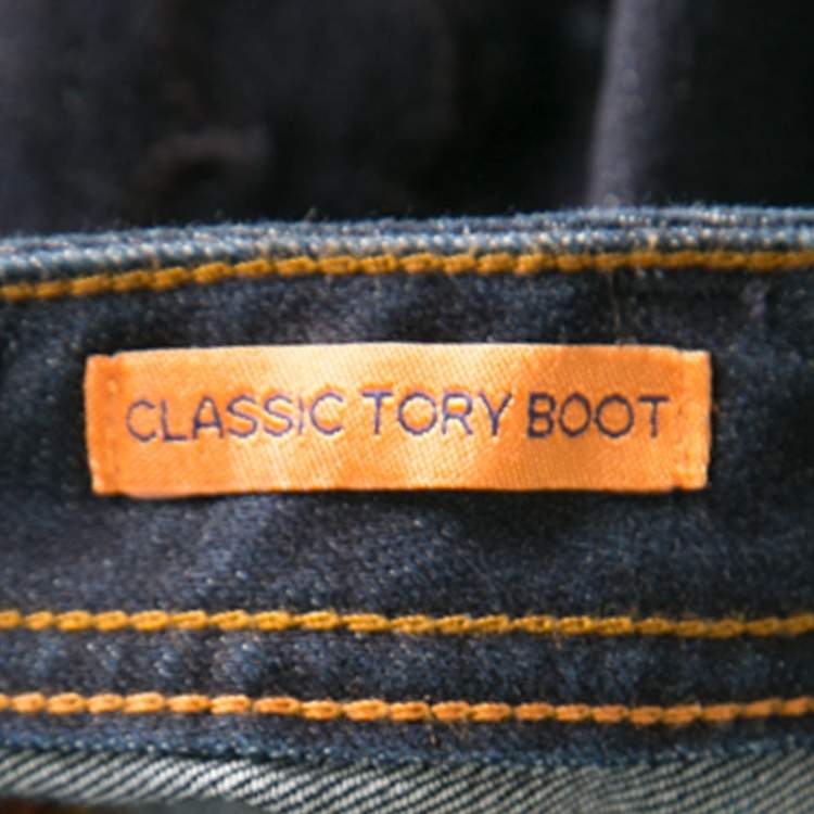 Pre Owned Tory Burch Indigo Dark Wash Denim Classic Boot Cut Jeans M