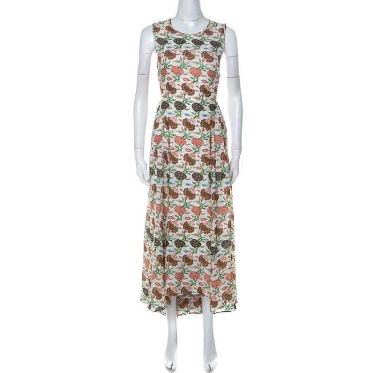 Tory Burch Multicolor Foral Print Silk Open Back Kendall Dress S Tory Burch  | TLC