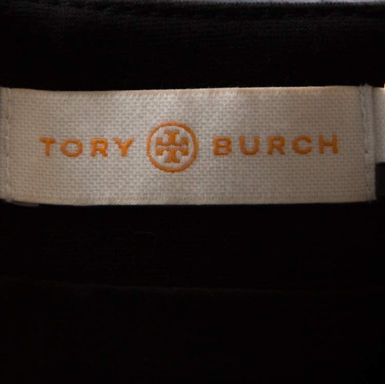 Pre Owned Tory Burch Black Leather Madison Pencil Skirt S