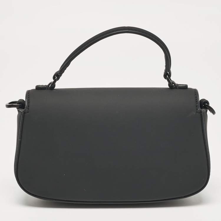 Pre Owned Tory Burch Black Matte Leather Mini Britten Crossbody Bag