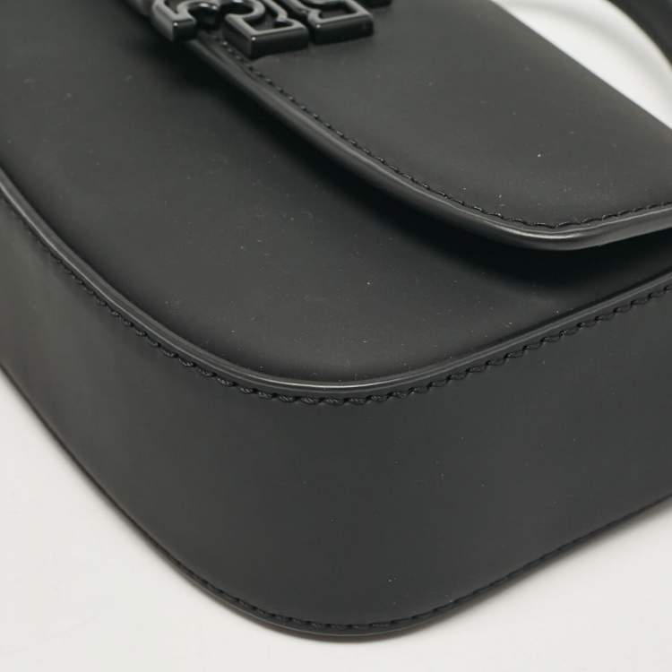 Pre Owned Tory Burch Black Matte Leather Mini Britten Crossbody Bag