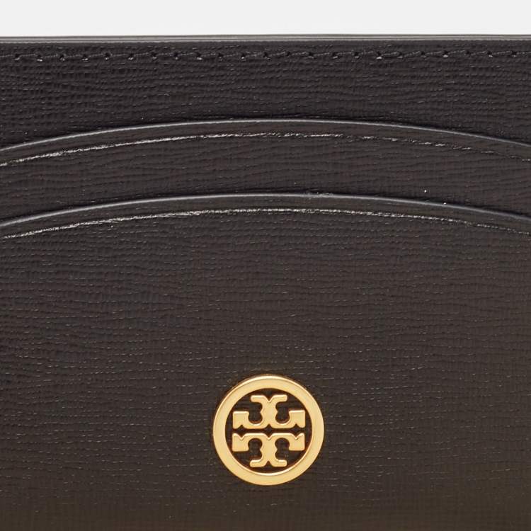 مملوكة مسبقًا Tory Burch Black Leather Robinson Card Holder