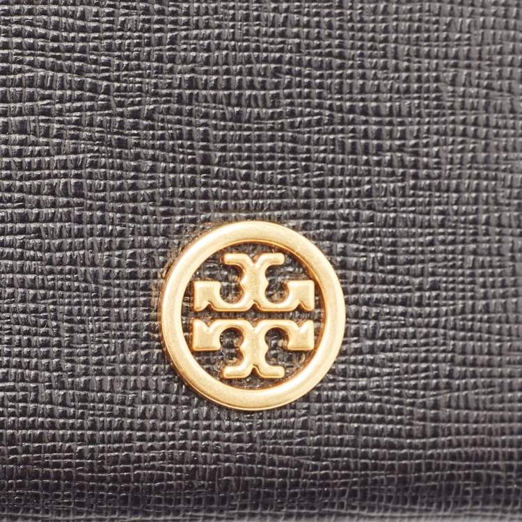 مملوكة مسبقًا Tory Burch Black Leather Robinson Card Holder