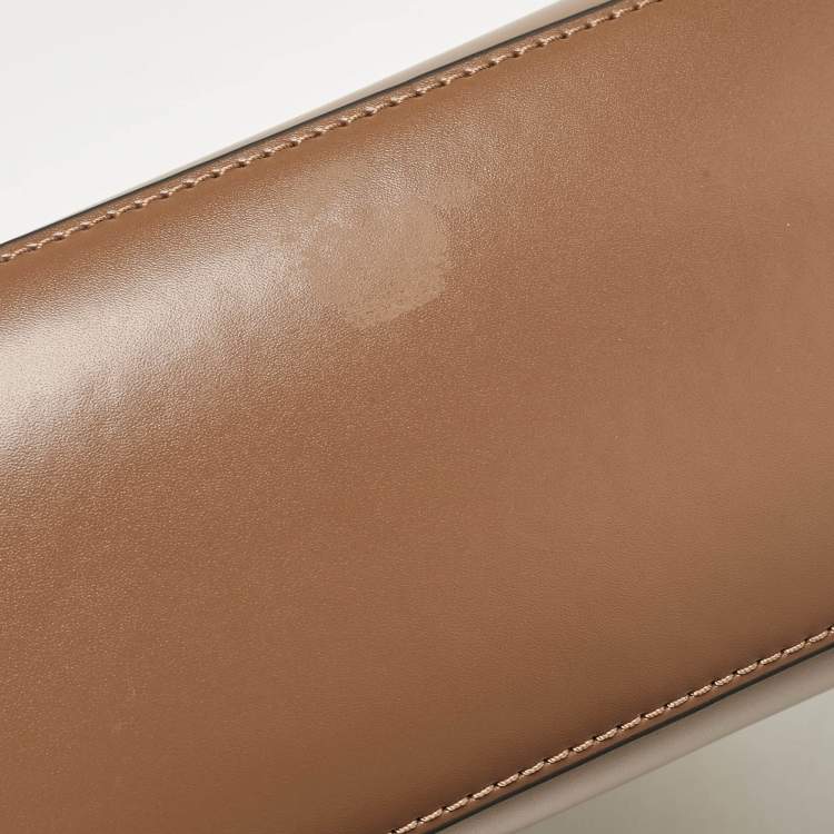 Pre Owned Tory Burch Brown Leather Eleanor Top Handle Bag