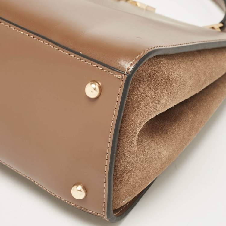 Pre Owned Tory Burch Brown Leather Eleanor Top Handle Bag