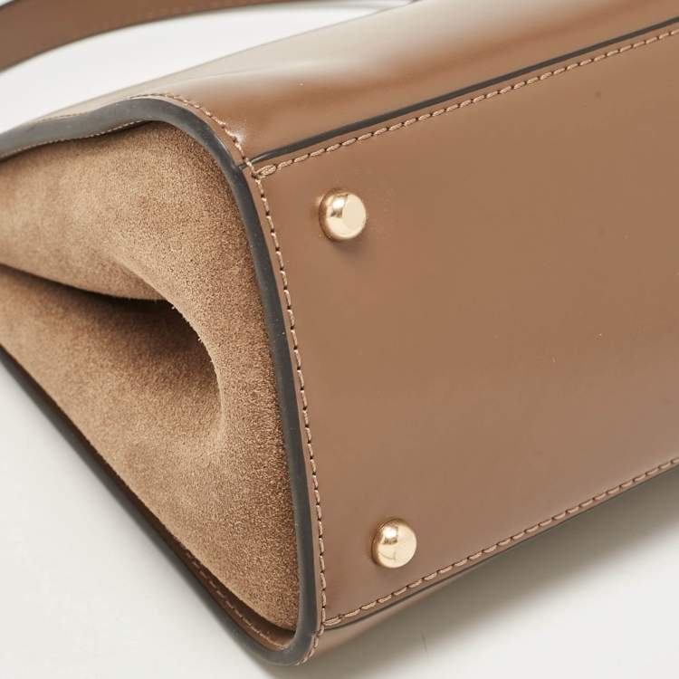 Pre Owned Tory Burch Brown Leather Eleanor Top Handle Bag