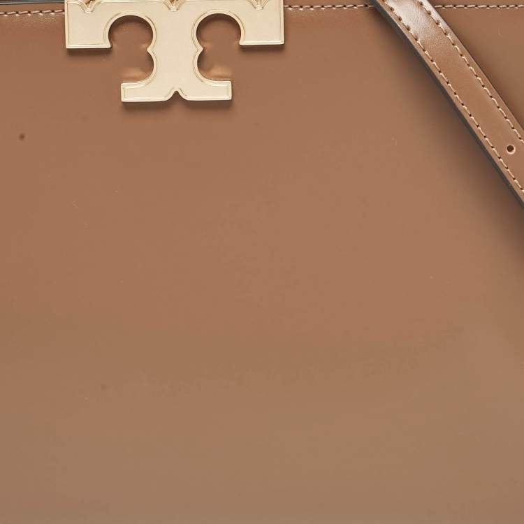Pre Owned Tory Burch Brown Leather Eleanor Top Handle Bag