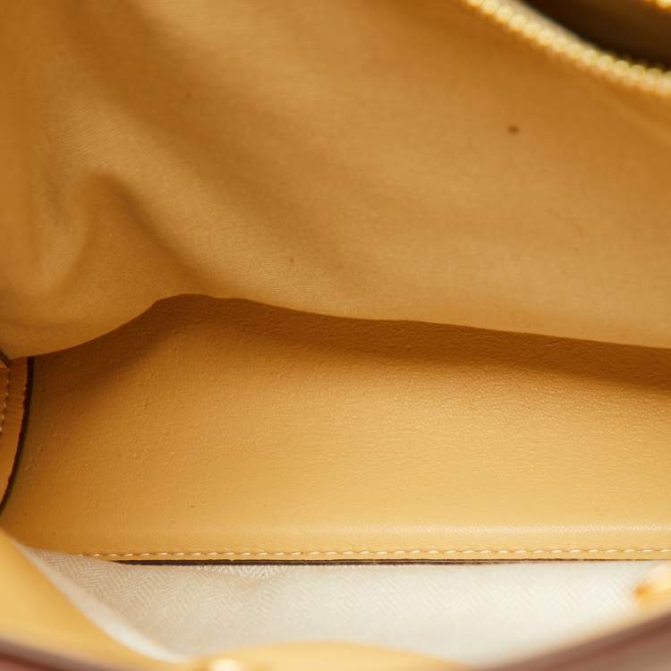 مملوكة مسبقًا Tory Burch Brown Leather Lee Radziwill Diamond Small Double Bag