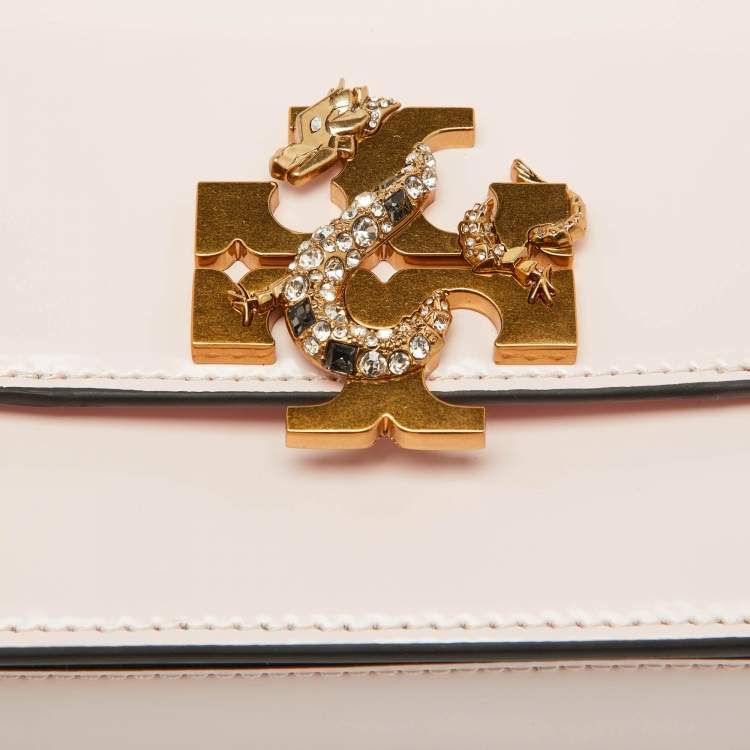 Pre Owned Tory Burch Light Pink Leather Eleanor Rectangular Shoulder Bag