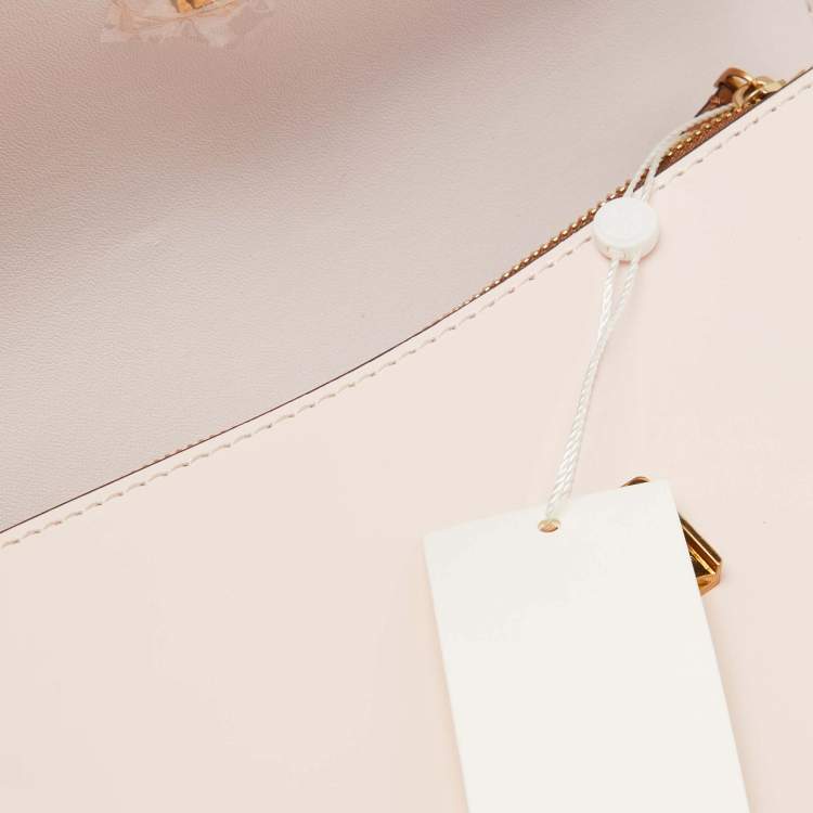 Pre Owned Tory Burch Light Pink Leather Eleanor Rectangular Shoulder Bag